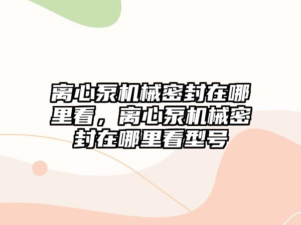 離心泵機械密封在哪里看，離心泵機械密封在哪里看型號